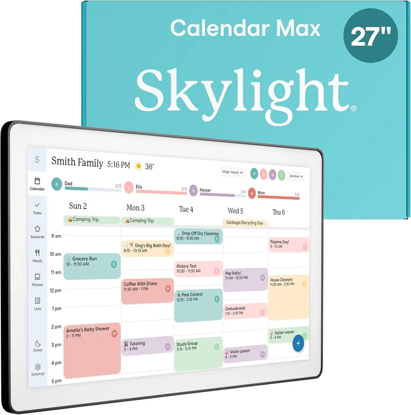 Skylight Calendar Max Charcoal Shadowbox Frame